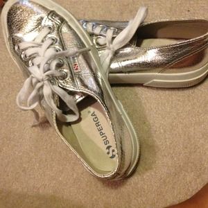 Sz 36/6 Silver SuperGa sneakers-barely worn!
