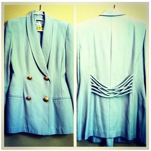Vintage Mint Blazer with Gold Buttons