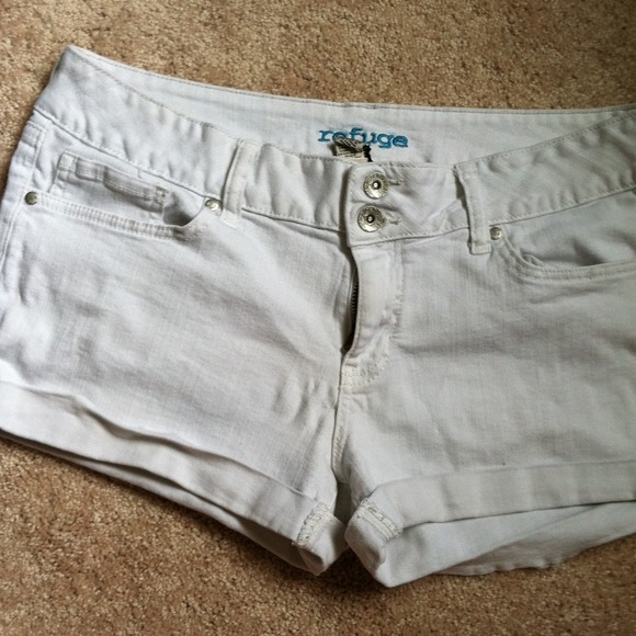 White jean shorts