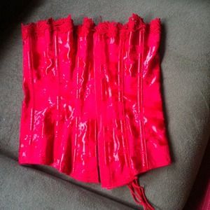 Red boned corset