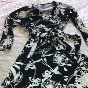 REDUCED!!!! Talbots Black & White Faux Wrap Dress