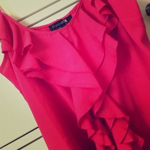 Pink ruffle tank top! FOREVER21 :) never been worn