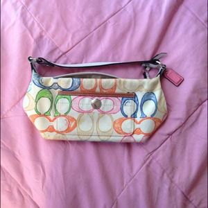 Small White Colorful Coach Bag