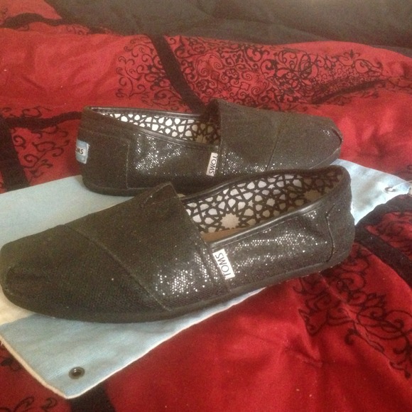 Black Glitter TOMS