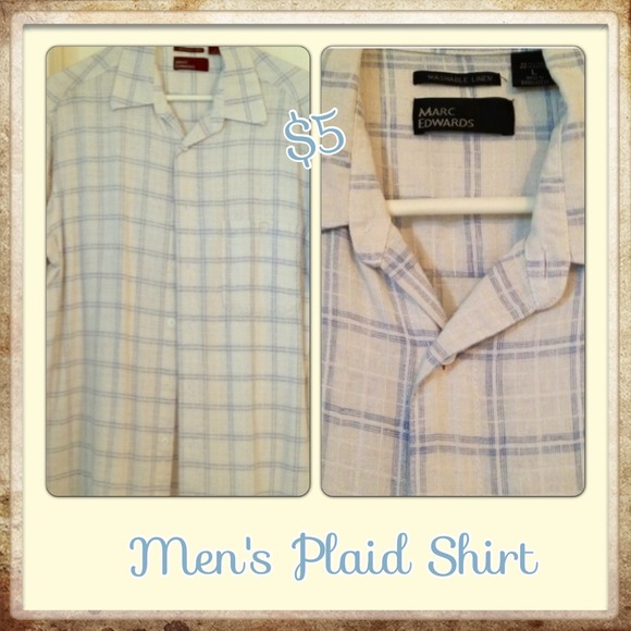 🚫donated🚫Blue plaid men's button up shirt