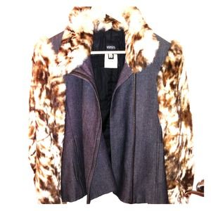 Versus VERSACE  jacket with RABBIT fur