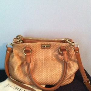 J Crew Brompton straw mini hobo