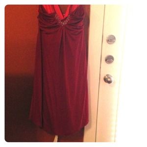 Halter maroon style dress