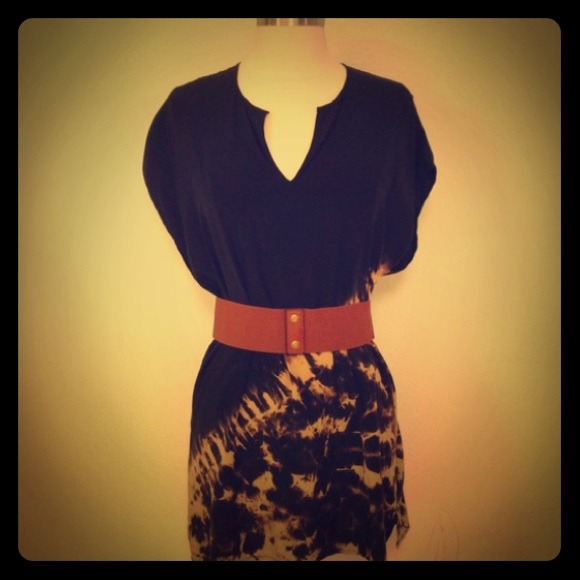 SOLD Black/ brown tunic top (belt not included).