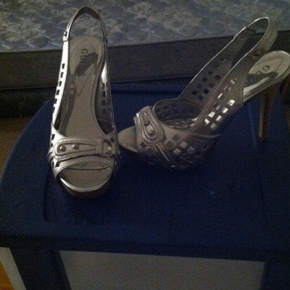 Silver guess high heels