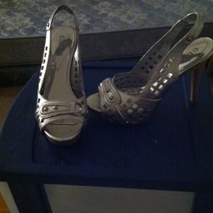 Silver guess high heels