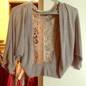 Forever 21 half sleeve crocheted sweater