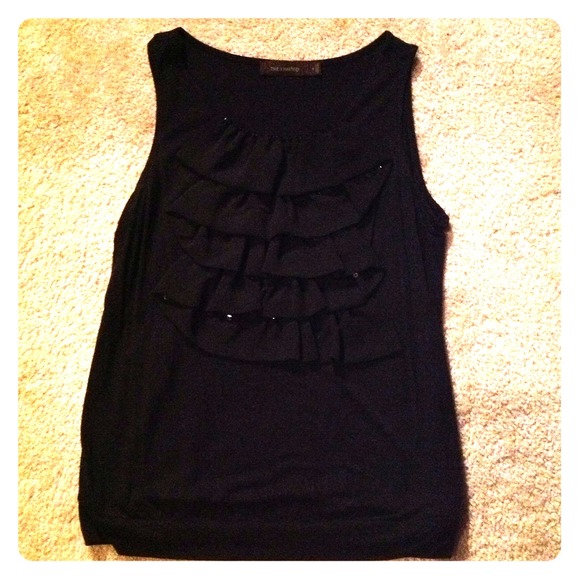 Bundled XX Black tank with ruffle detail