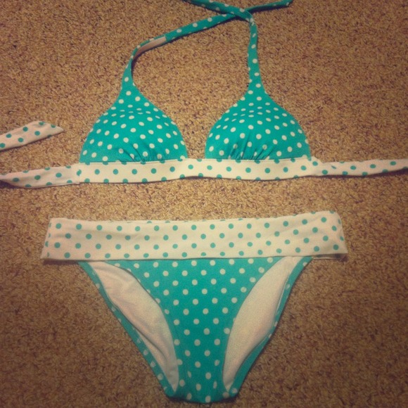 Teal Polka Dot Victoria's Secret swim suit!