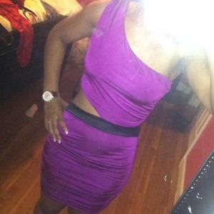 forever21 purple & black one strap dress