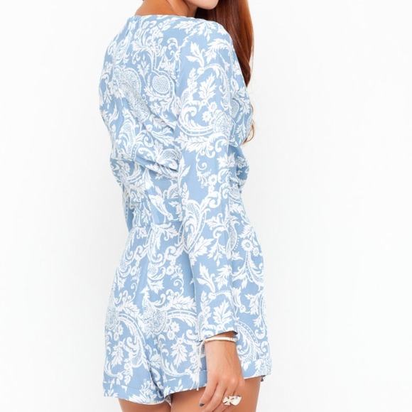 MOTEL MOLLY LONG SLEEVE PLAYSUIT PAISLEY PRINT - Picture 2 of 3