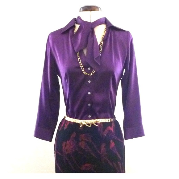 SOLD IN BUNDLE  Royal Purple Silk Blouse