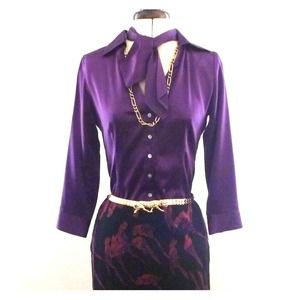 SOLD IN BUNDLE  Royal Purple Silk Blouse