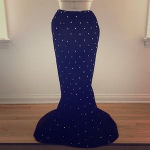 Amazing VtgCostume Velvet Rhinestone Skirt