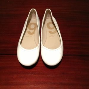 White ballerina flats
