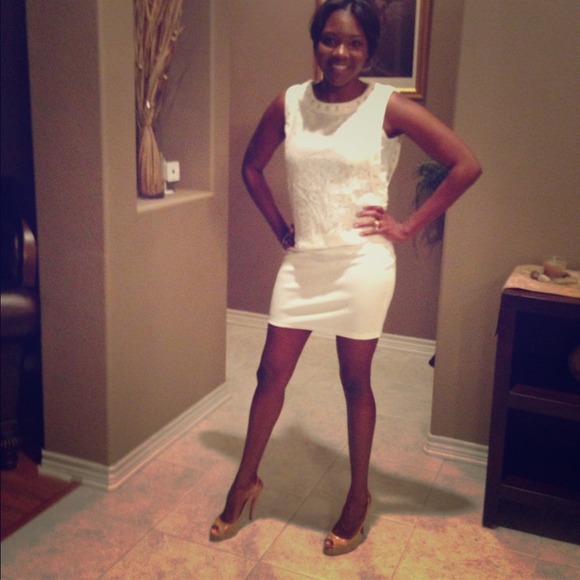 Ivory lace top dress