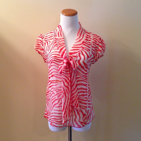 Jared Gold Red Zebra Blouse