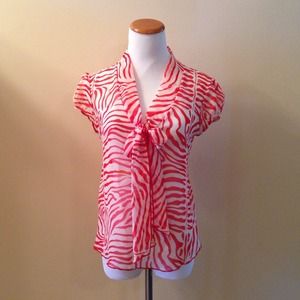 Jared Gold Red Zebra Blouse