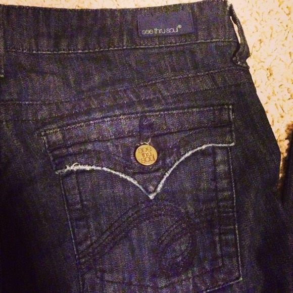 SOLD. See thru Soul excellent cond flared denim