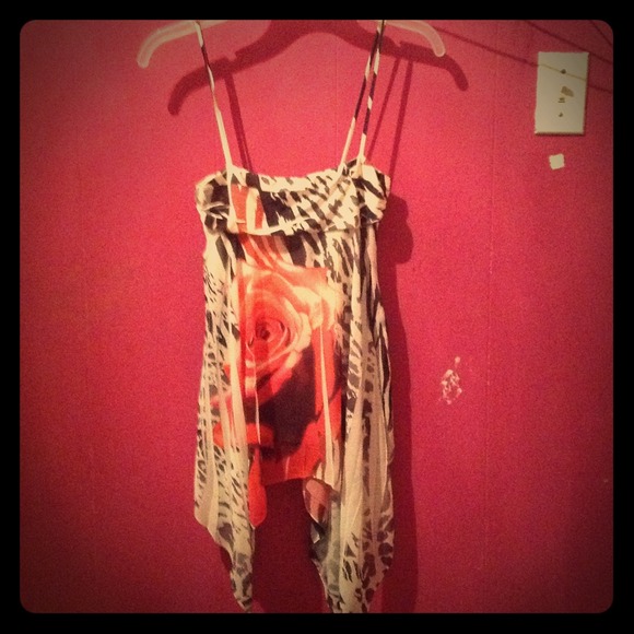 Rose zebra print top