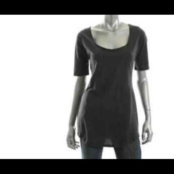 New Moda gray criss cross back short sleeve
