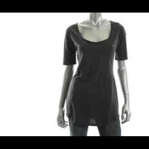 New Moda gray criss cross back short sleeve