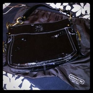 Authentic Coach patent leather tote bag