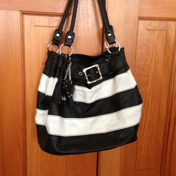 Black and white purse