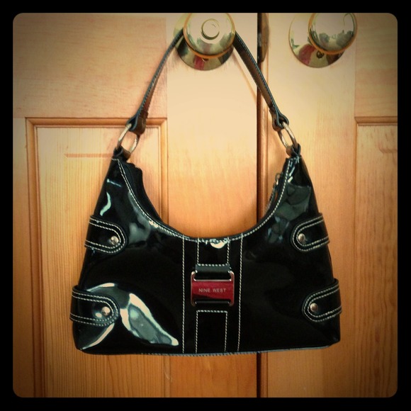 Black patent leather Nine West bag