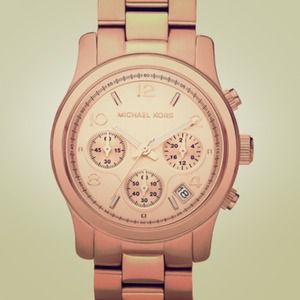 Michael Kors chronograph rose gold watch