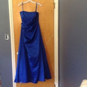 Satin and Organza Gown with Beaded Inset