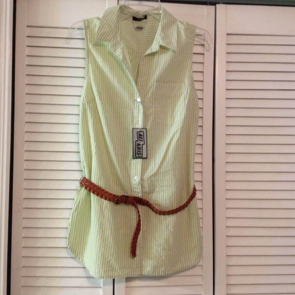 🌴❤SOLD❤❤Green Stiped long summer top💜🌸