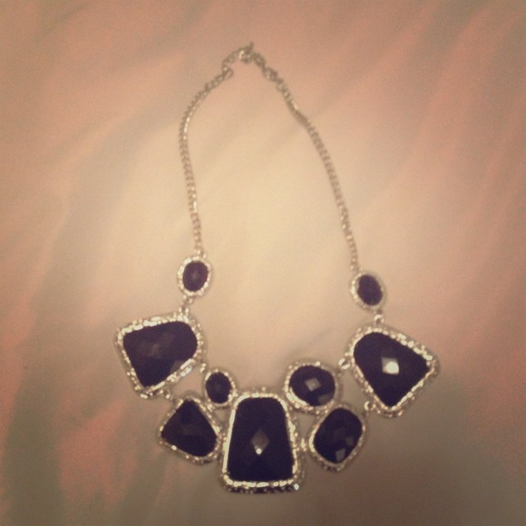 Black and silver statement necklace