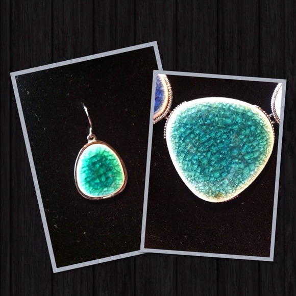 🎉🎉Beautiful fractured glass set- NIB!! - Picture 4 of 4