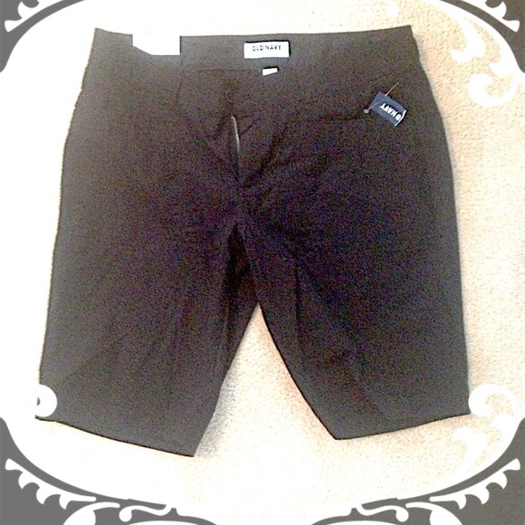 New, black Bermuda shorts.