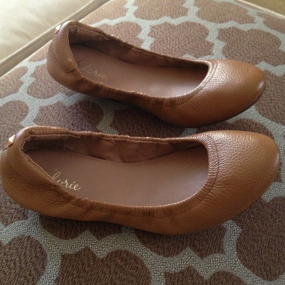 Elorie tan leather ballet flats