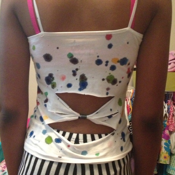 Colorful tank top/ open back