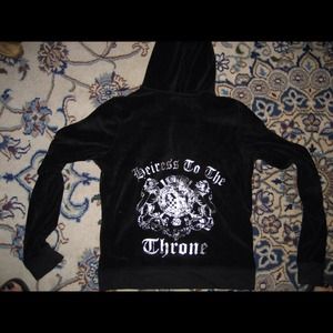 Juicy Couture black velour track jacket XL