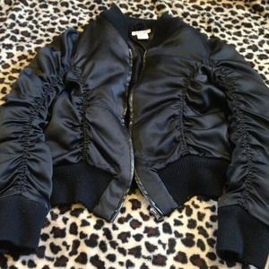 Puffy black bomber jacket sz S