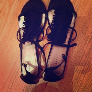 *RESERVED UNTIL 7/3/13* Black Fringe Suede Sandals