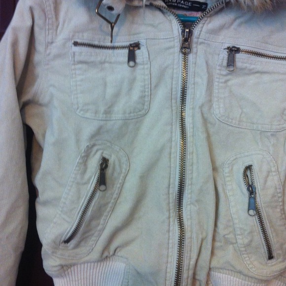 Corduroy bomber jacket with faux fur - Picture 3 of 3