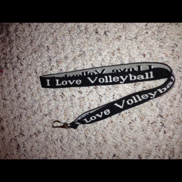 Black "I love volleyball" lanyard - Picture 1 of 1