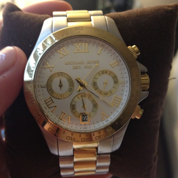 Michael Kors two tone chronograph watch
