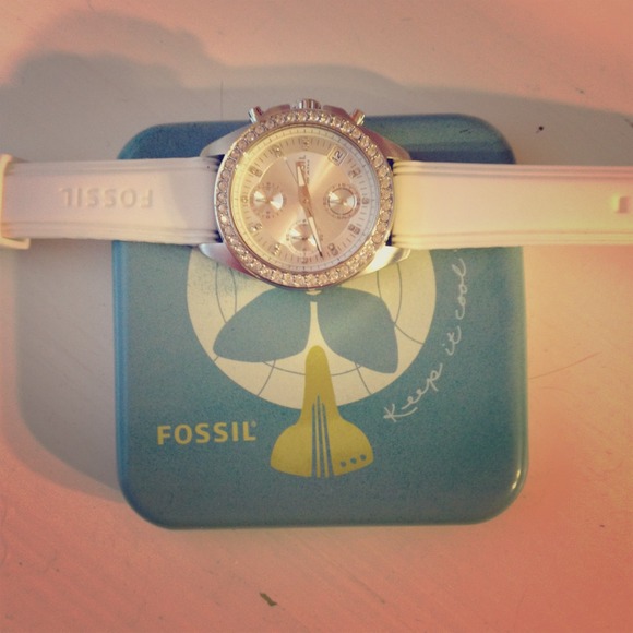 White fossil watch