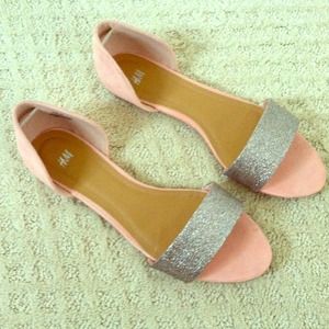 H&M glitter and pink flats size 7